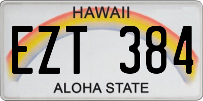 HI license plate EZT384