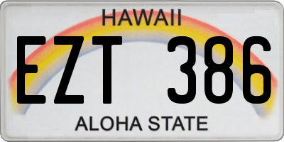 HI license plate EZT386