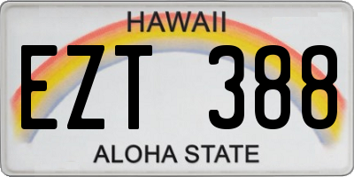 HI license plate EZT388