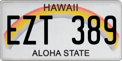 HI license plate EZT389