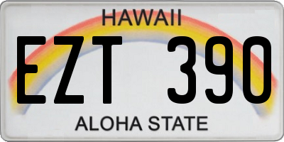 HI license plate EZT390