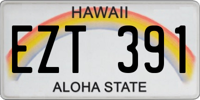 HI license plate EZT391