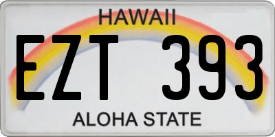 HI license plate EZT393