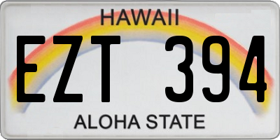 HI license plate EZT394