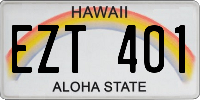 HI license plate EZT401