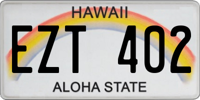 HI license plate EZT402