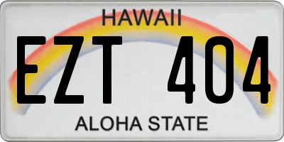 HI license plate EZT404