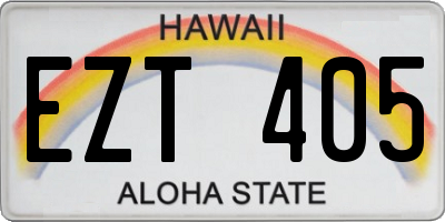 HI license plate EZT405