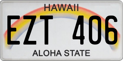 HI license plate EZT406