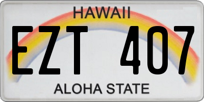 HI license plate EZT407