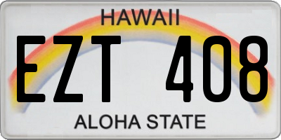 HI license plate EZT408