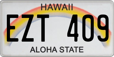 HI license plate EZT409
