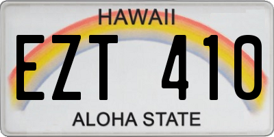 HI license plate EZT410