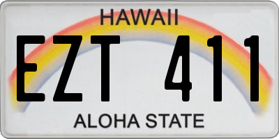 HI license plate EZT411