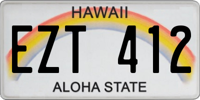 HI license plate EZT412