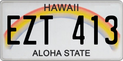 HI license plate EZT413