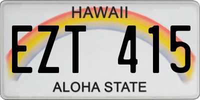 HI license plate EZT415
