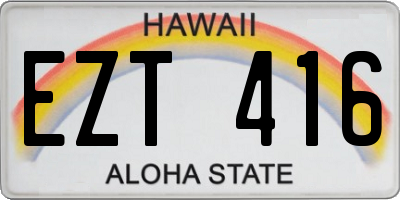 HI license plate EZT416