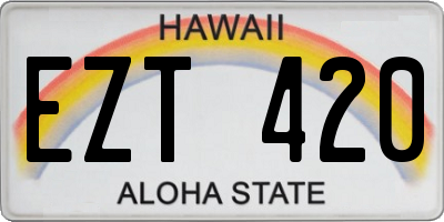 HI license plate EZT420