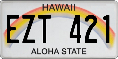 HI license plate EZT421