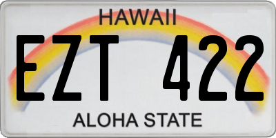 HI license plate EZT422