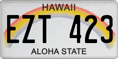 HI license plate EZT423