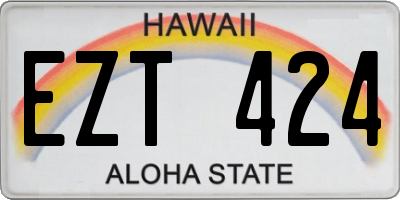 HI license plate EZT424
