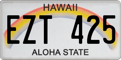 HI license plate EZT425