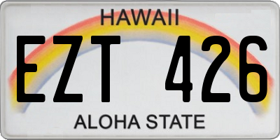 HI license plate EZT426