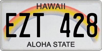 HI license plate EZT428