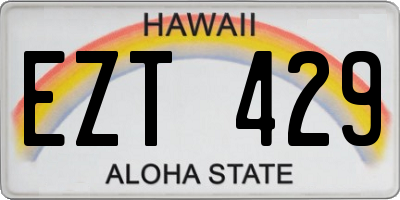 HI license plate EZT429