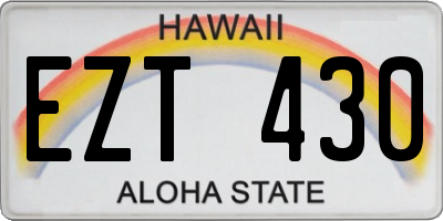 HI license plate EZT430