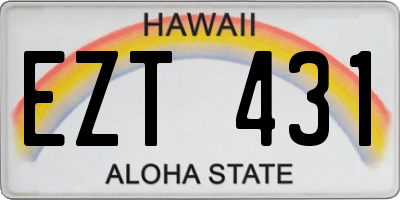 HI license plate EZT431