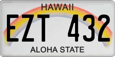 HI license plate EZT432