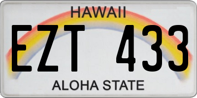 HI license plate EZT433