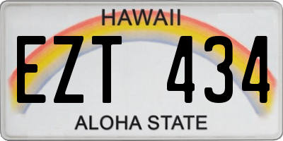 HI license plate EZT434