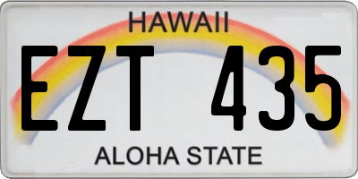HI license plate EZT435