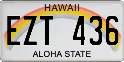 HI license plate EZT436