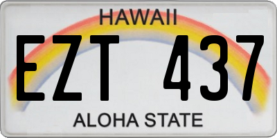 HI license plate EZT437