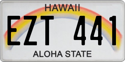 HI license plate EZT441