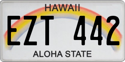 HI license plate EZT442