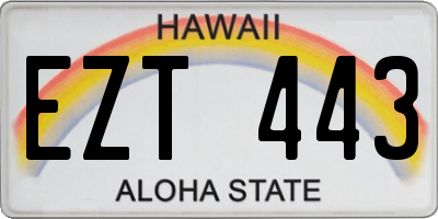 HI license plate EZT443