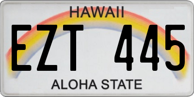 HI license plate EZT445