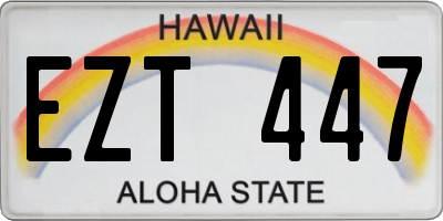 HI license plate EZT447