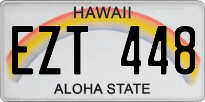 HI license plate EZT448