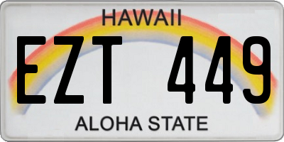 HI license plate EZT449