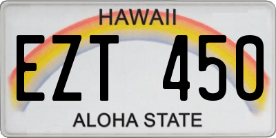 HI license plate EZT450