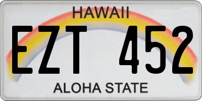 HI license plate EZT452