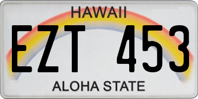 HI license plate EZT453