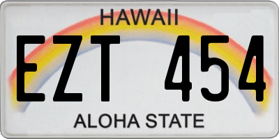 HI license plate EZT454